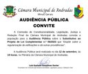 Câmara promove Audiência Pública