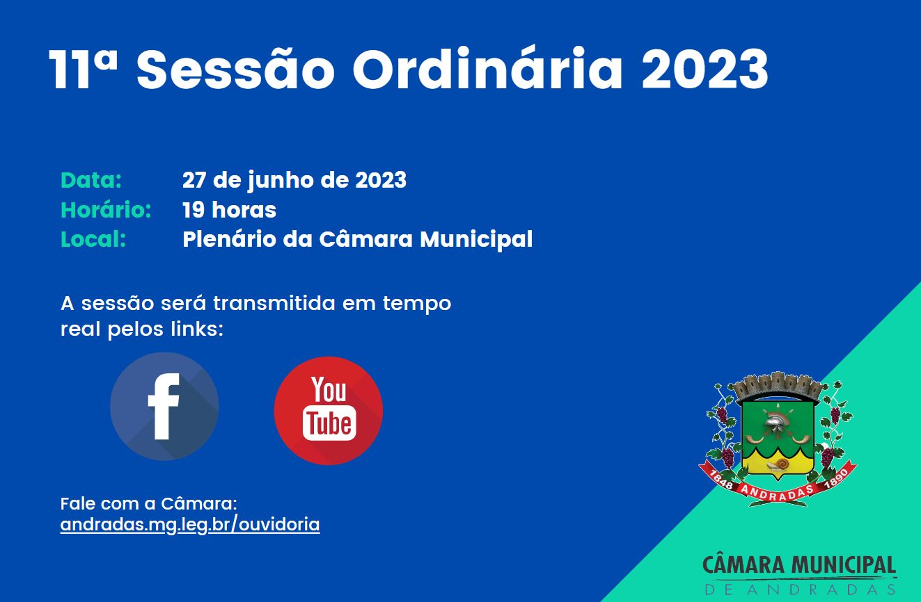 Pauta da 11ª Sessão Ordinária de 27 de junho de 2023