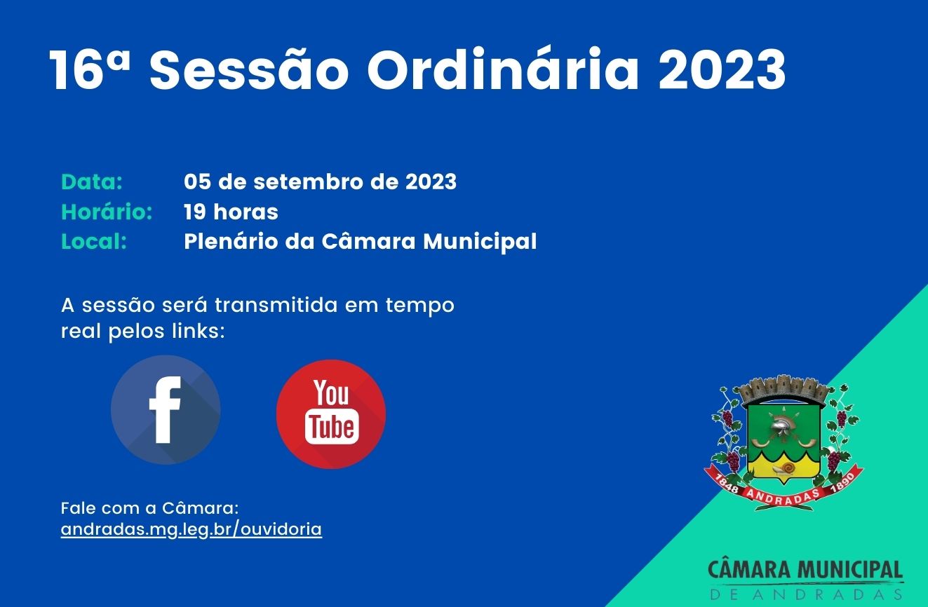 Pauta da 16ª Sessão Ordinária de 5 de setembro de 2023