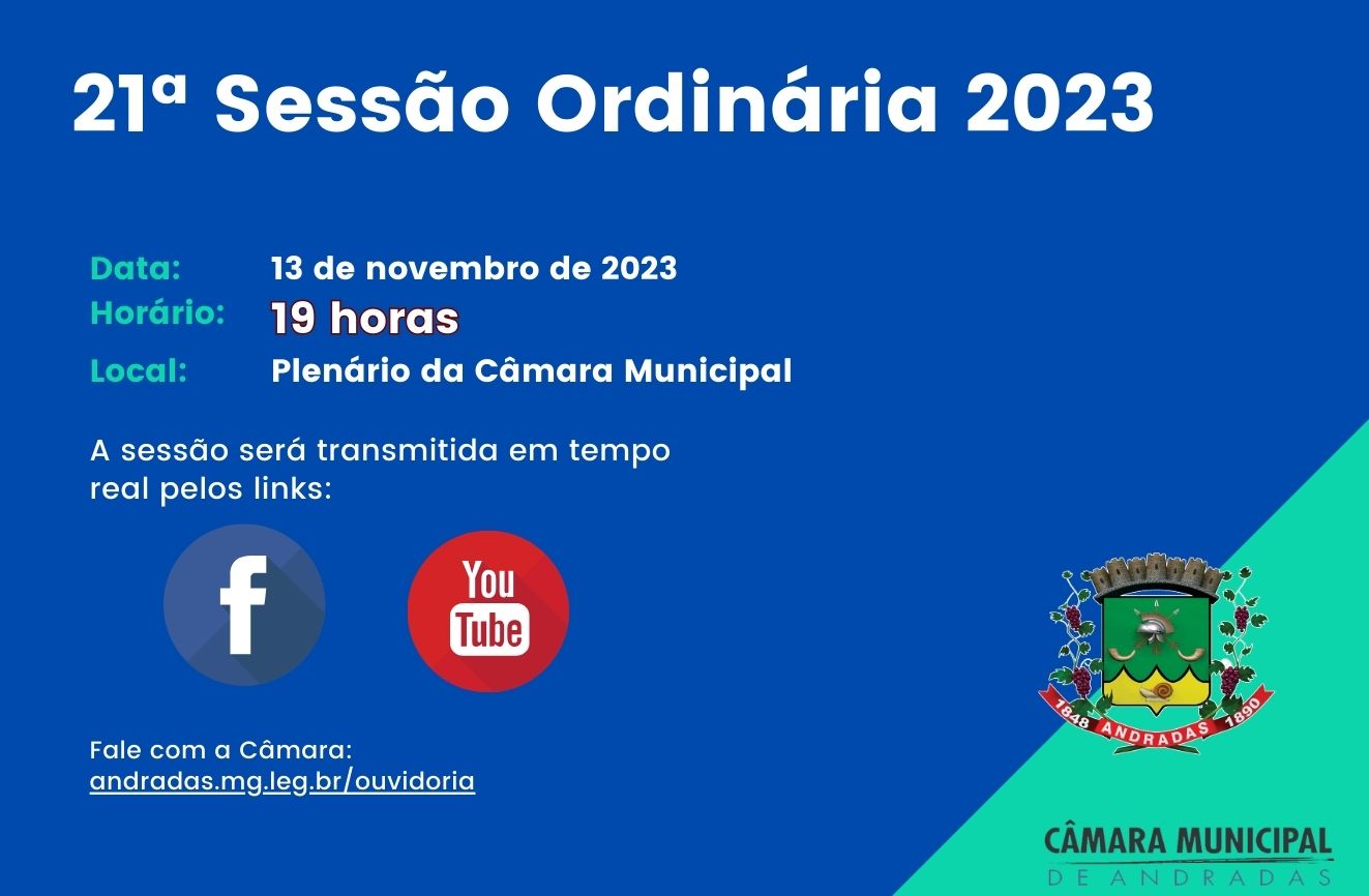 Pauta da 21ª Sessão Ordinária de 2023